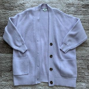 lavender purple oversized button cardigan from aerie size S oversized